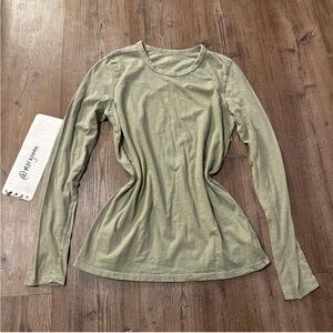 Olive Green Long Sleeve Women's Top